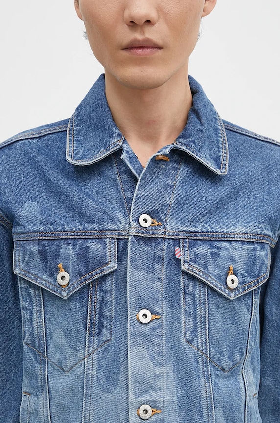 Rifľová bunda ICECREAM Lazer Drip Denim Trucker modrá IC24369
