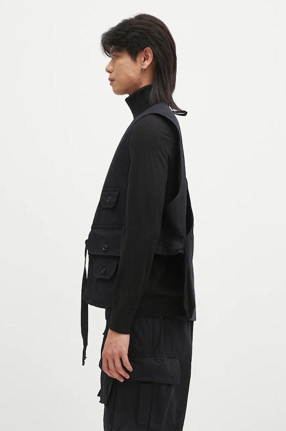Джинсовая безрукавка Engineered Garments Fowl Vest 24F1C002 чёрный AW24