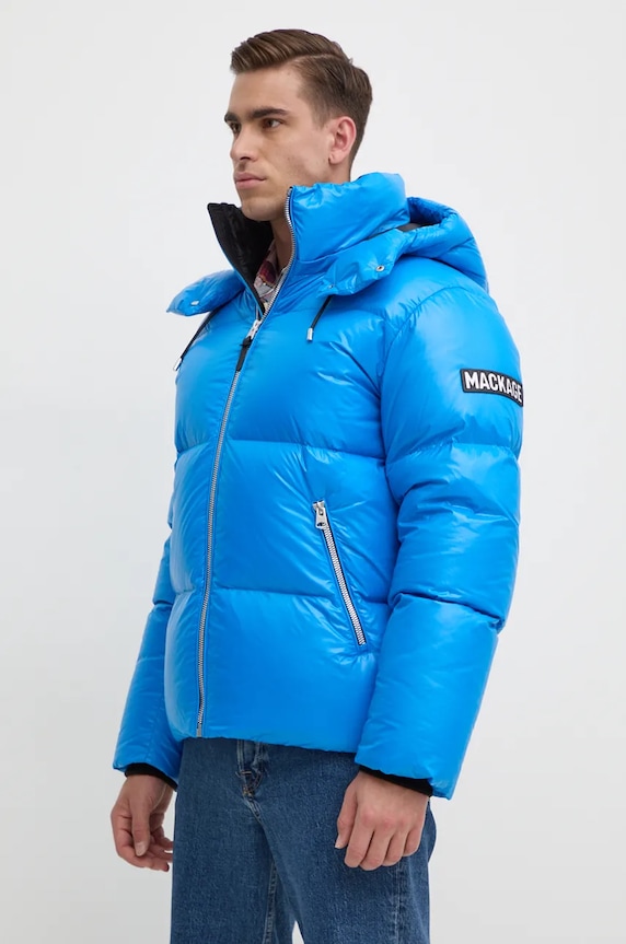 Péřová bunda MACKAGE s podšívkou modrá KENT.Z