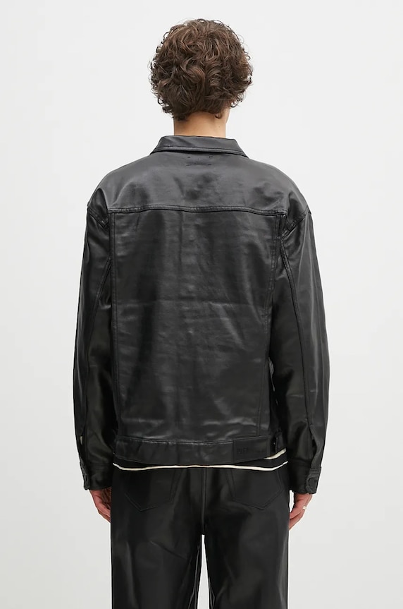 Oblečení Džínová bunda PLEASURES Latex Trucker Jacket P24F040 černá