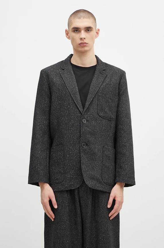 Universal Works wool blend blazer all-over print black 31136.BLACK