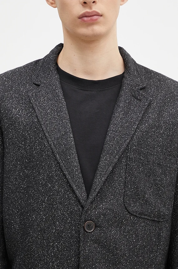 Universal Works wool blend blazer black 31136.BLACK