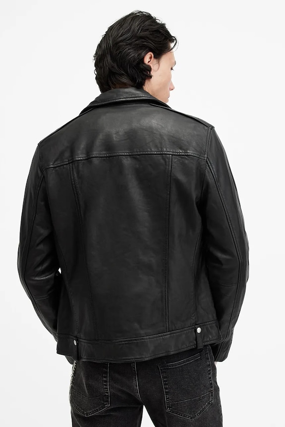 AllSaints geaca de piele MILO M062LB negru