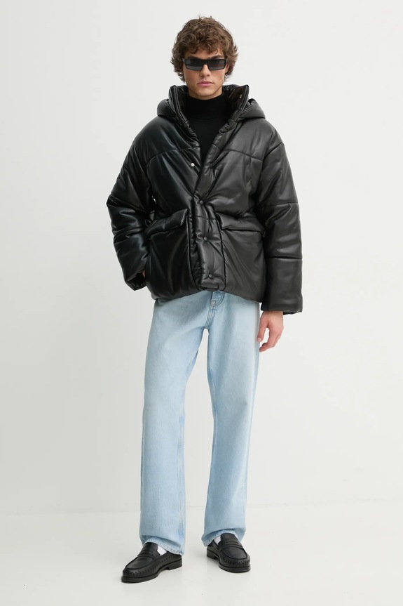 Μπουφάν Nanushka HIDE MENS NM22CROW00299 μαύρο AW24