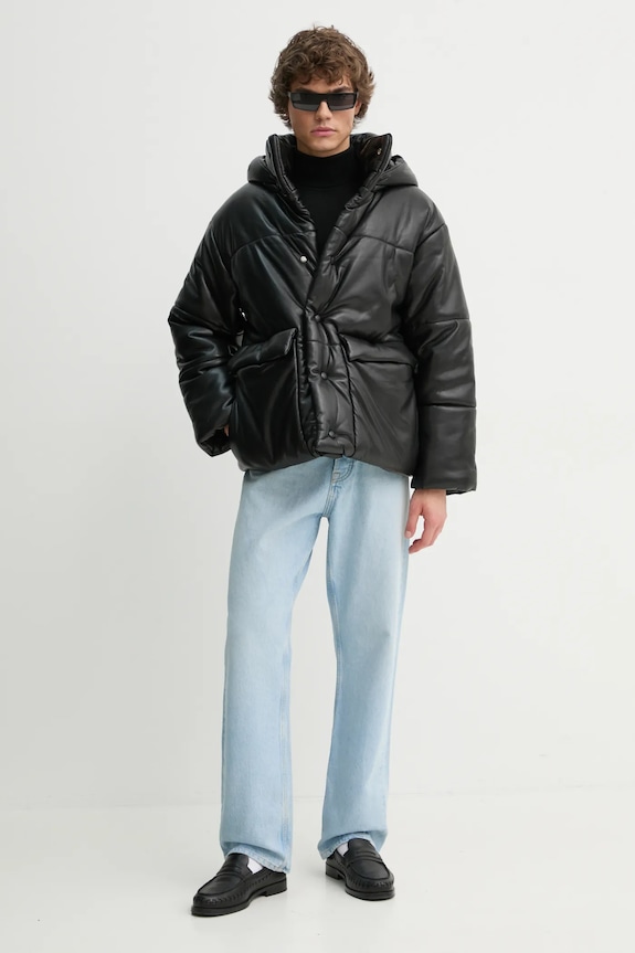 Μπουφάν Nanushka HIDE MENS NM22CROW00299 μαύρο AW24
