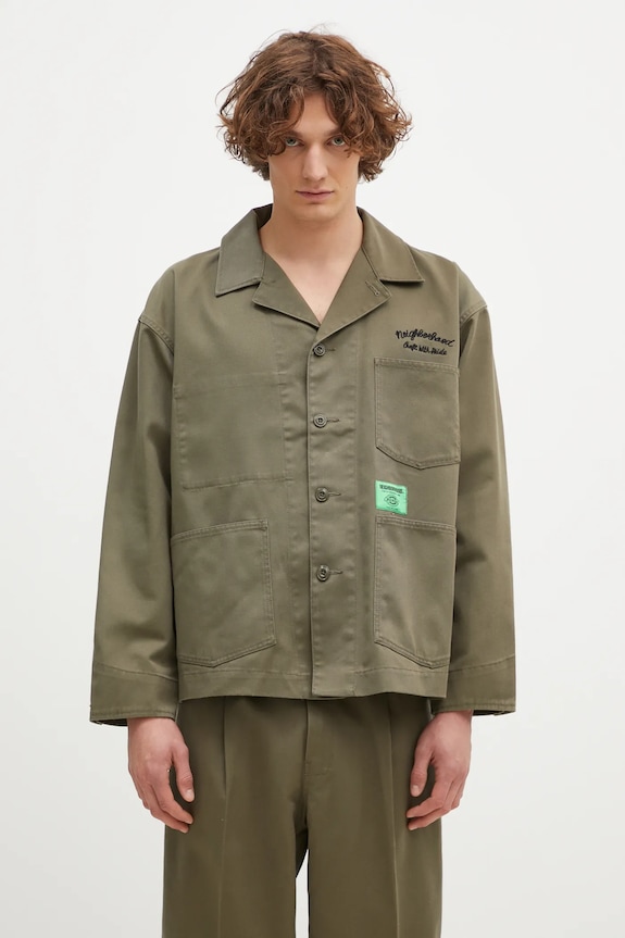 NEIGHBORHOOD giacca NEIGHBORHOOD X Dickies . Coverall Jacket non isolato verde 242VFDKN.JKM02