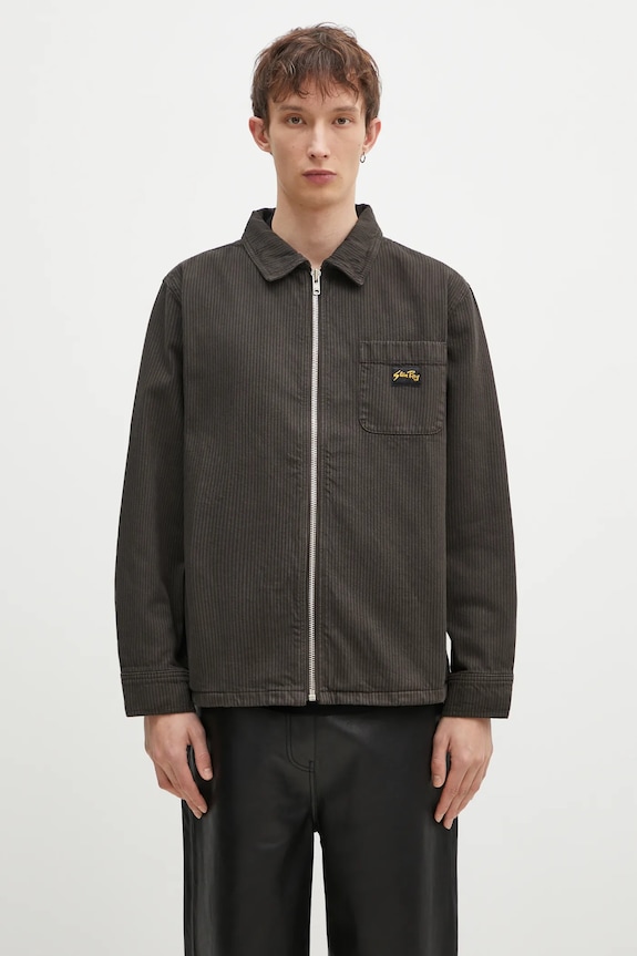 Bavlněná košilová bunda Stan Ray Zip Shirt nezateplené šedá AW2401929