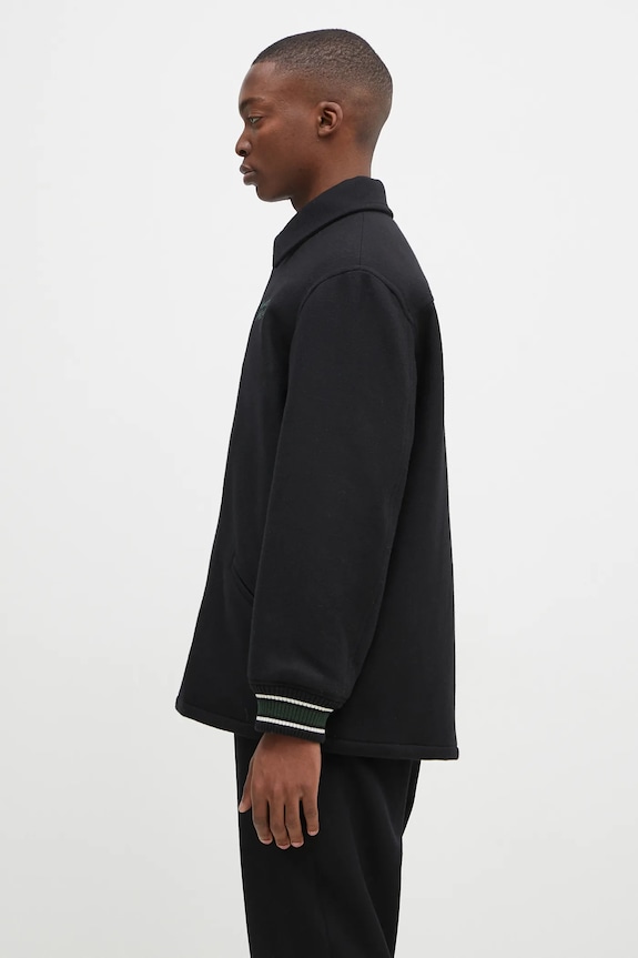 Maison Kitsuné wool jacket Varsity NM02120WM0026 black AW24