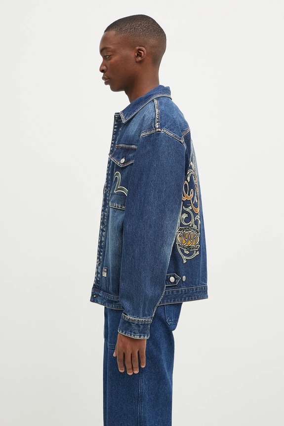 Джинсовая куртка Evisu Sheridan Daicock Printed 2EAHTM4SJ1015 тёмно-синий AW24