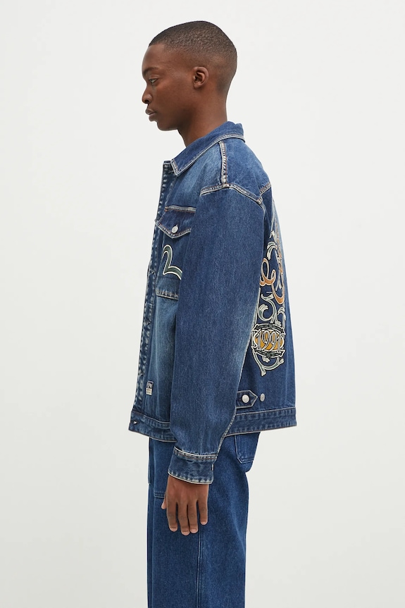 Джинсовая куртка Evisu Sheridan Daicock Printed 2EAHTM4SJ1015 тёмно-синий AW24