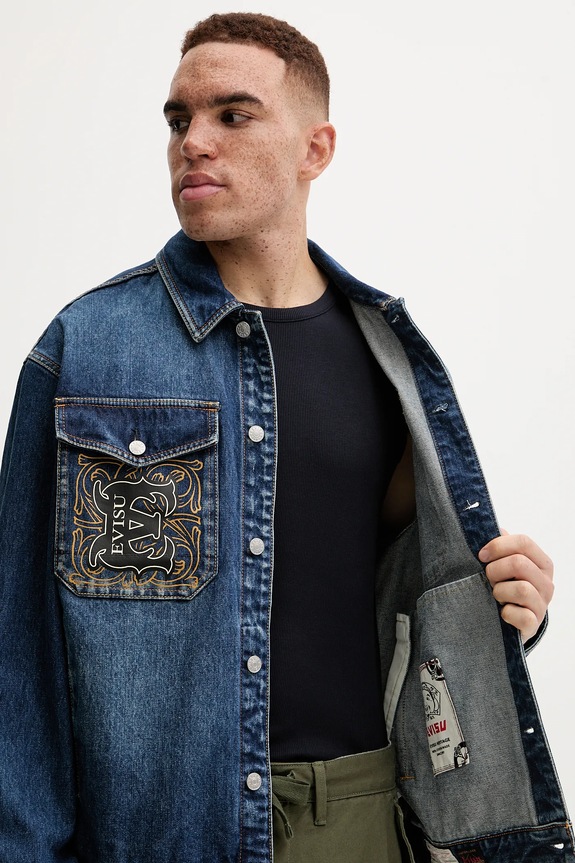 Rifľová bunda Evisu Sheridan Daicock Printed 2EAHTM4SJ1015