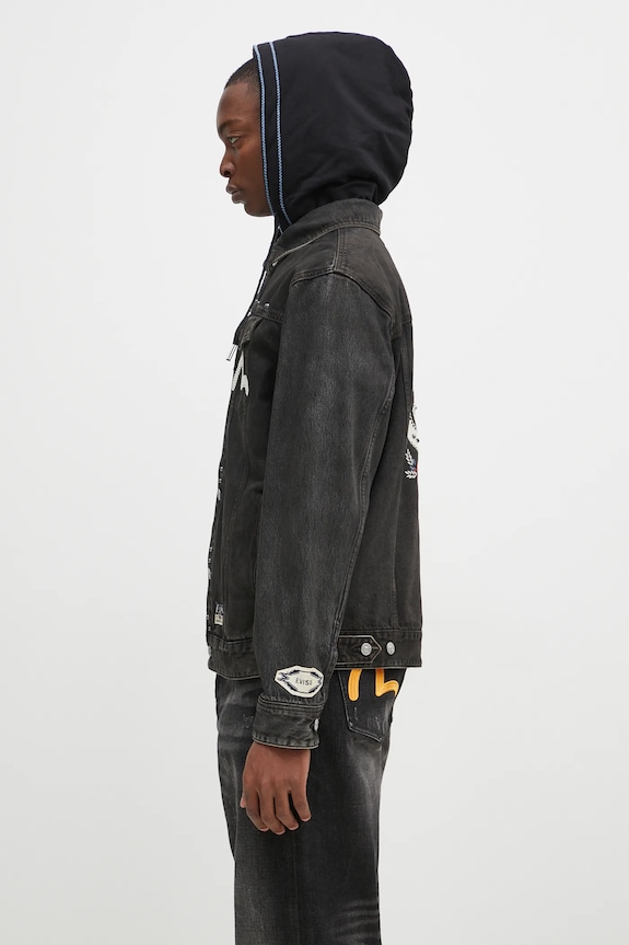 Джинсовая куртка Evisu Weel of Wisdom 2EAHTM4DJ1001 чёрный AW24