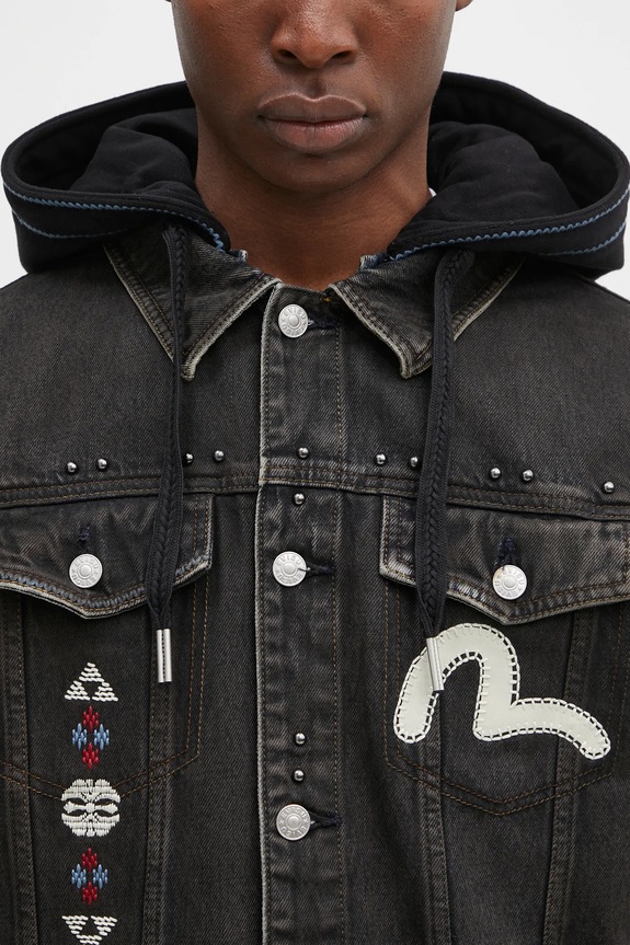 Джинсова куртка Evisu Weel of Wisdom чорний 2EAHTM4DJ1001