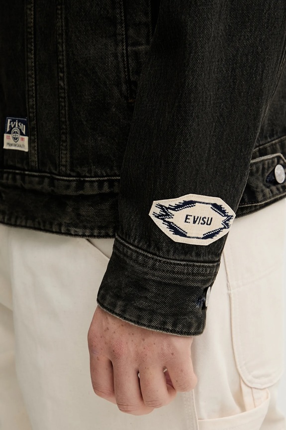 Evisu geacă din denim Weel of Wisdom 2EAHTM4DJ1001