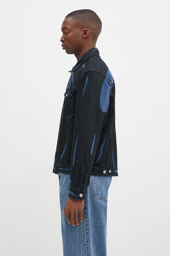 Evisu geacă din denim Daicock Print 2EAHTM4DJ1005 negru AW24