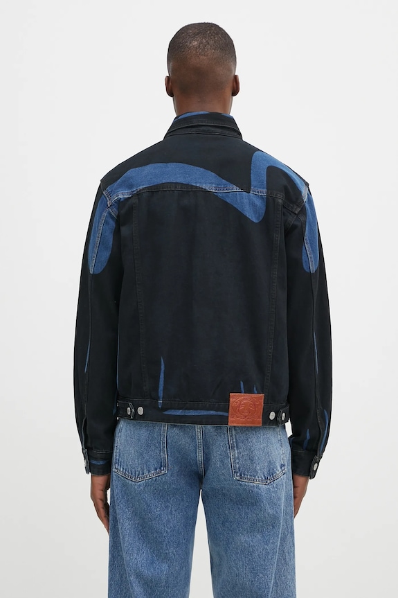 Îmbrăcăminte Evisu geacă din denim Daicock Print 2EAHTM4DJ1005 negru