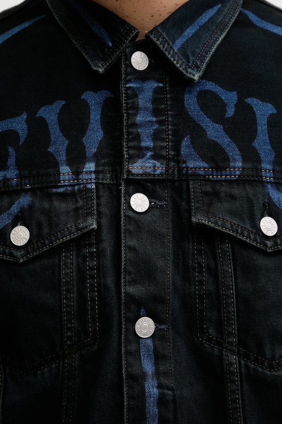 Evisu giacca di jeans Daicock Print 2EAHTM4DJ1005 nero