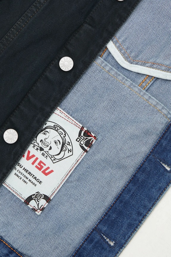Evisu geacă din denim Daicock Print 2EAHTM4DJ1005 negru
