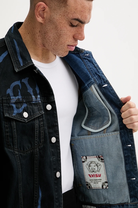 Evisu giacca di jeans Daicock Print 2EAHTM4DJ1005