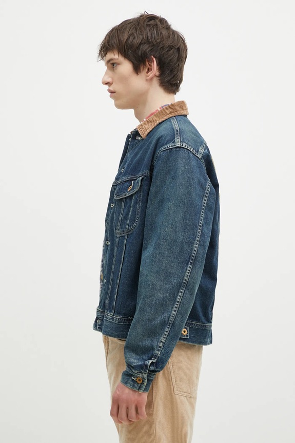 Human Made giacca di jeans Blanket Lined Denim Work Jacket HM28JK010 blu navy AW24