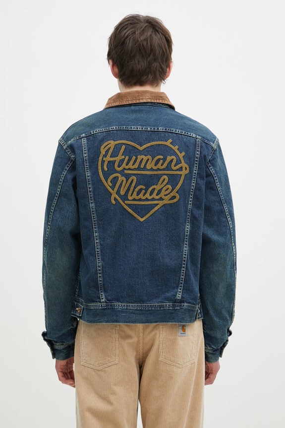 Abbigliamento Human Made giacca di jeans Blanket Lined Denim Work Jacket HM28JK010 blu navy