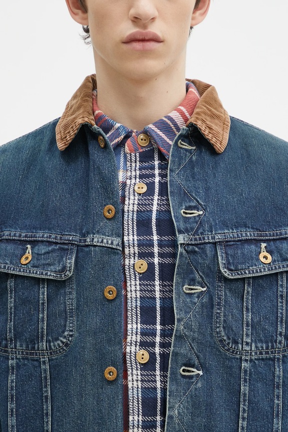 Human Made giacca di jeans Blanket Lined Denim Work Jacket blu navy HM28JK010