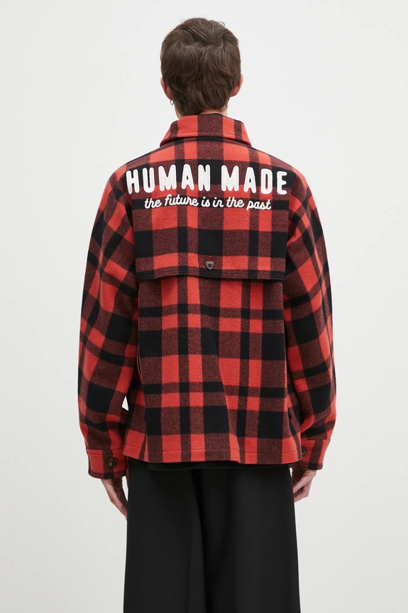 Human Made kurtka koszulowa wełniana Wool Hunting Jacket nieocieplane czerwony HM28JK031