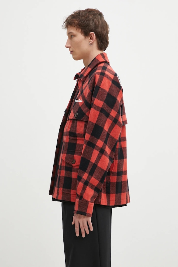 Human Made kurtka koszulowa wełniana Wool Hunting Jacket HM28JK031 czerwony AW24