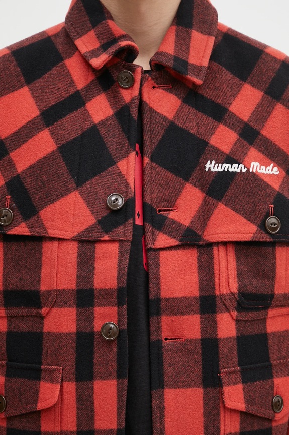 Human Made kurtka koszulowa wełniana Wool Hunting Jacket czerwony HM28JK031