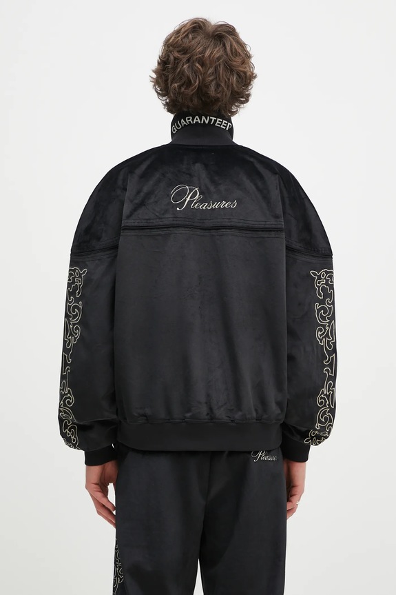 Oblečenie Mikina PLEASURES Unquote Velour P24W010 čierna