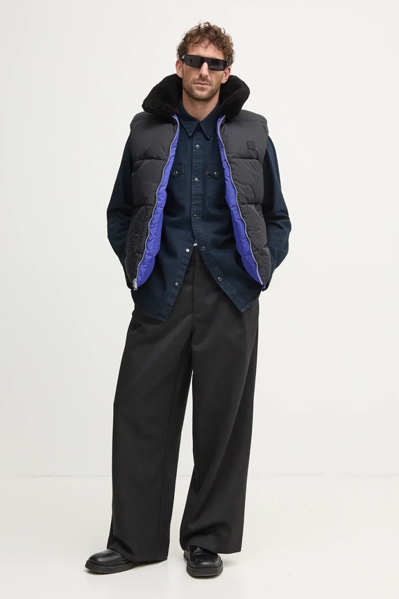 Γιλέκο δύο όψεων A.P.C. doudoune teddy PAAFW.M30201 μπλε AW24
