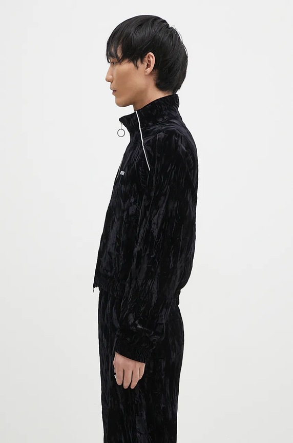 Martine Rose velvet sweatshirt Shrunken Track Jacket 164WF04001 black AW24