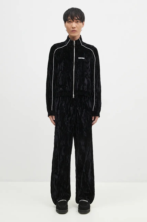 Martine Rose velvet sweatshirt Shrunken Track Jacket 164WF04001 black
