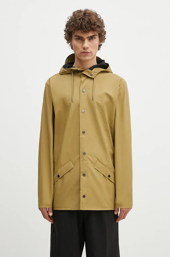 Парка Rains Jacket W3 с капюшоном зелёный 12010.44