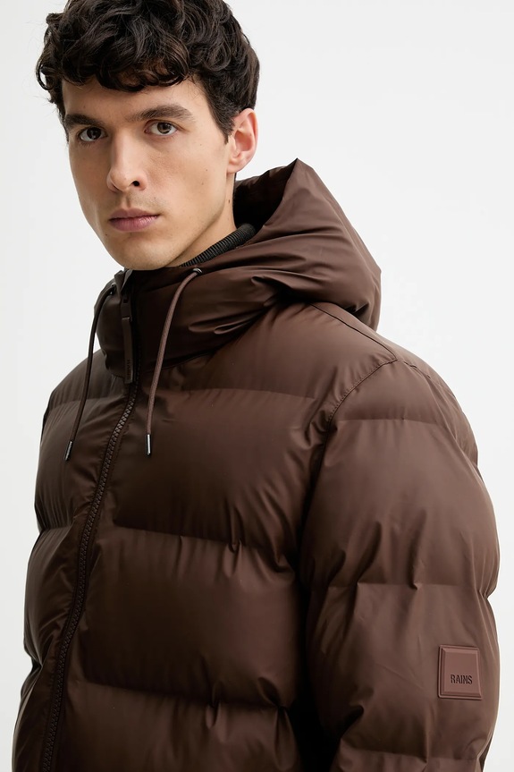 Nepromokavá bunda Rains Alta Longer Puffer Jacket W3T4 hnědá 15130.23