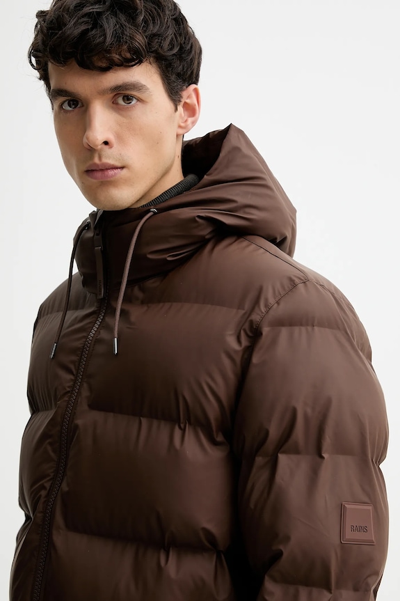 Nepromokavá bunda Rains Alta Longer Puffer Jacket W3T4 hnědá 15130.23