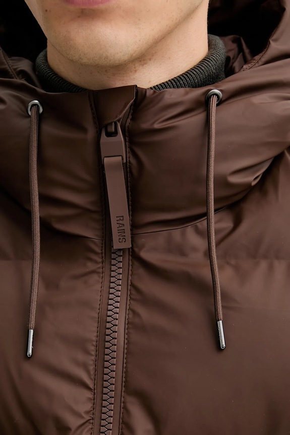 Nepromokavá bunda Rains Alta Longer Puffer Jacket W3T4 15130.23 hnědá