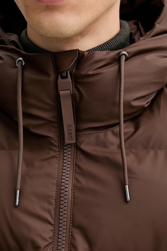 Nepromokavá bunda Rains Alta Longer Puffer Jacket W3T4 15130.23 hnědá