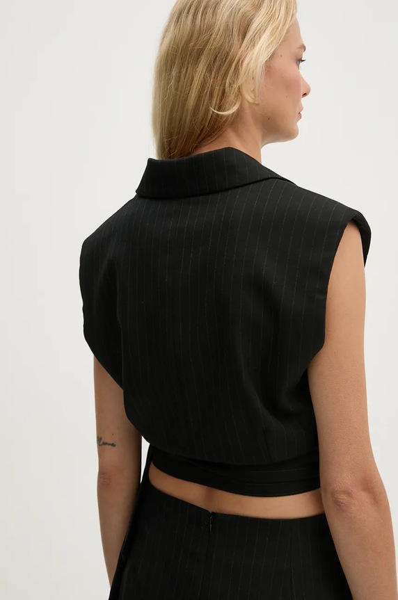 Ρούχα Γιλέκο από μείγμα μαλλιού Bruuns Bazaar BillBBBerin waistcoat BBW4113 μαύρο