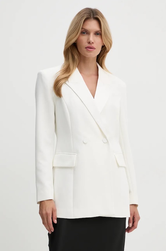 Bruuns Bazaar marynarka RubysusBBTuxi blazer tkanina biały BBW4114