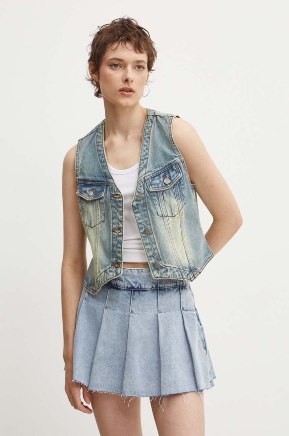 Дънков елек Guess Originals без подплата син W4YG21.D4XY0