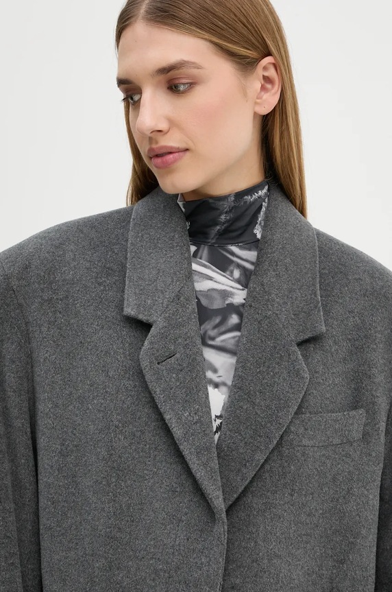Remain marynarka wełniana Heavy Wool Blazer szary 501887514