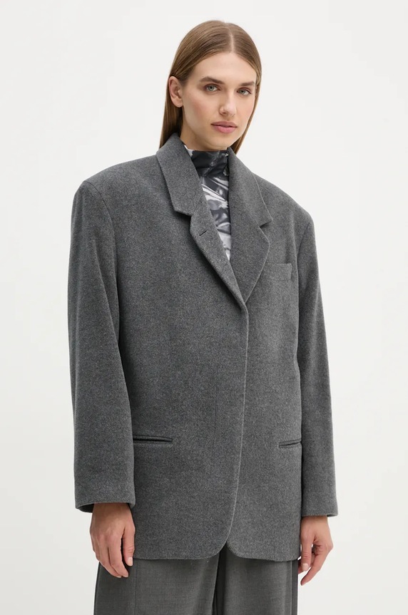 Remain marynarka wełniana Heavy Wool Blazer 501887514 szary