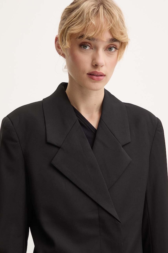 Μπλέιζερ με μίγμα μαλλιού Remain Fitted Blazer μαύρο 501915100