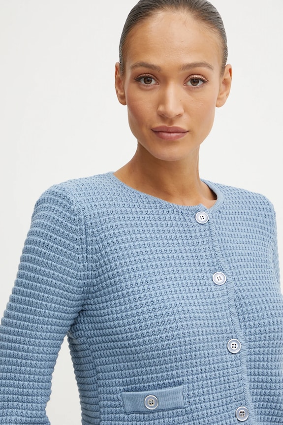 Ζακέτα από μίγμα μαλλιού Liu Jo με μείγμα μαλλιού μπλε WF4443.MS016