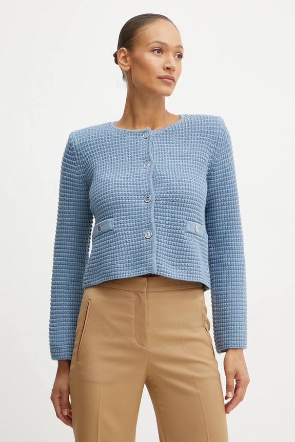 Ζακέτα από μίγμα μαλλιού Liu Jo μπλε WF4443.MS016