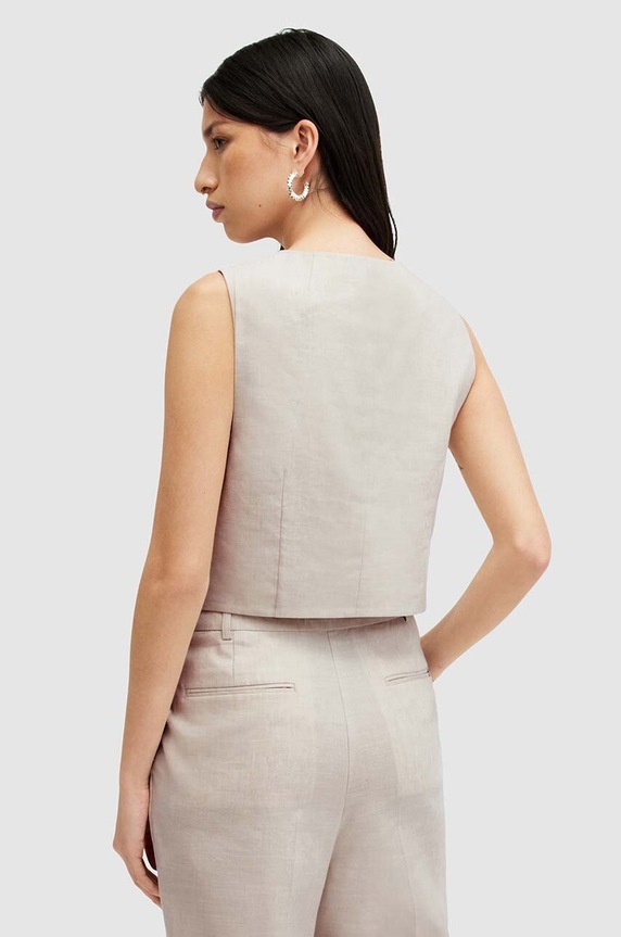 Oblečení Lněná vesta AllSaints WHITNEY WAISTCOAT W035QA béžová
