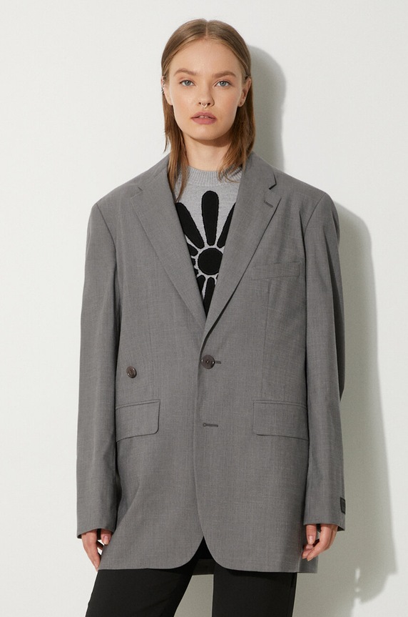 Шерстяной пиджак Kenzo серый FE62VE2469RB.97