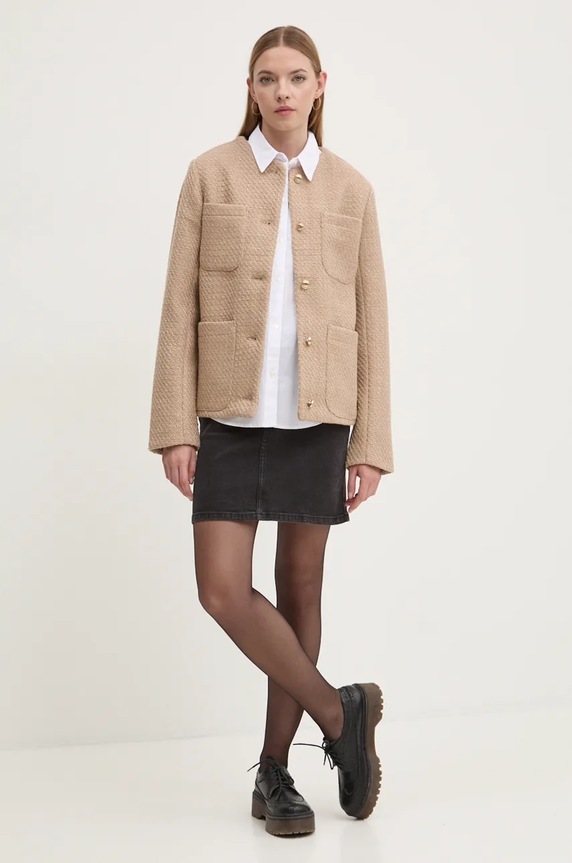 Abercrombie & Fitch marynarka KI144.4128.400 beżowy AW24