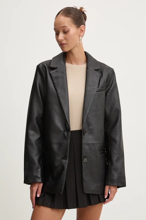 Abercrombie & Fitch marynarka imitacja skóry czarny KI144.4165.900